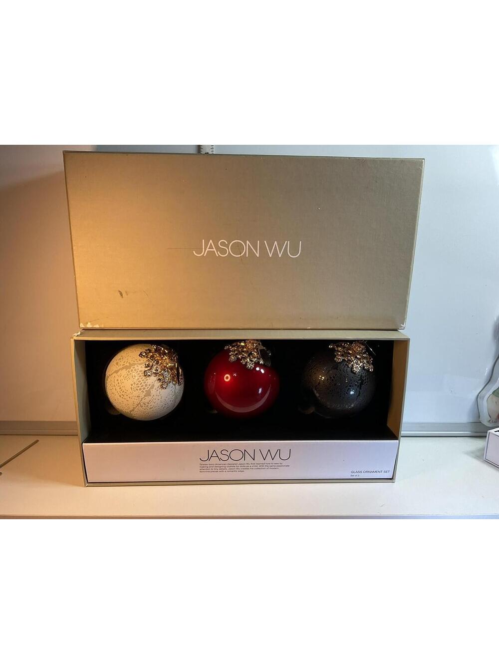 Jason Wu Set Of 3 Glass Ball Ornaments